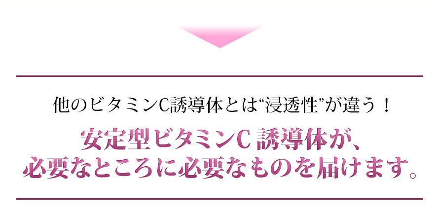 安定型ビタミンC誘導体は必要なところに必要なものを届けます。